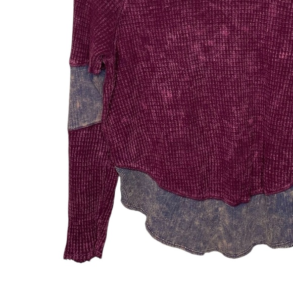 Free People Diamond Dozen Acid Wash Colorblock Thermal Top - Picture 8 of 15